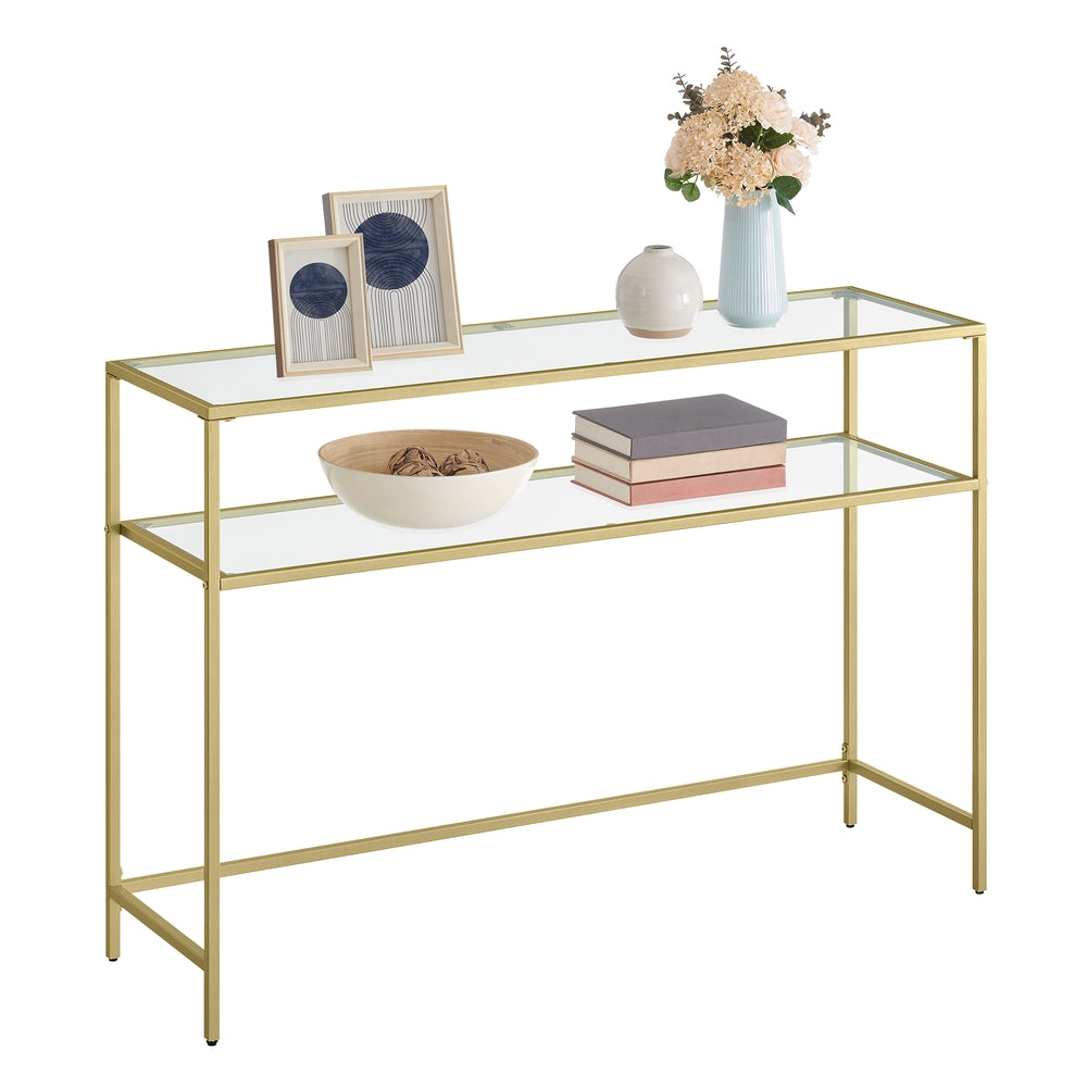 39.4 Inch Console Sofa Table - Gold - 14”D x 47.2”W x 31.5”H