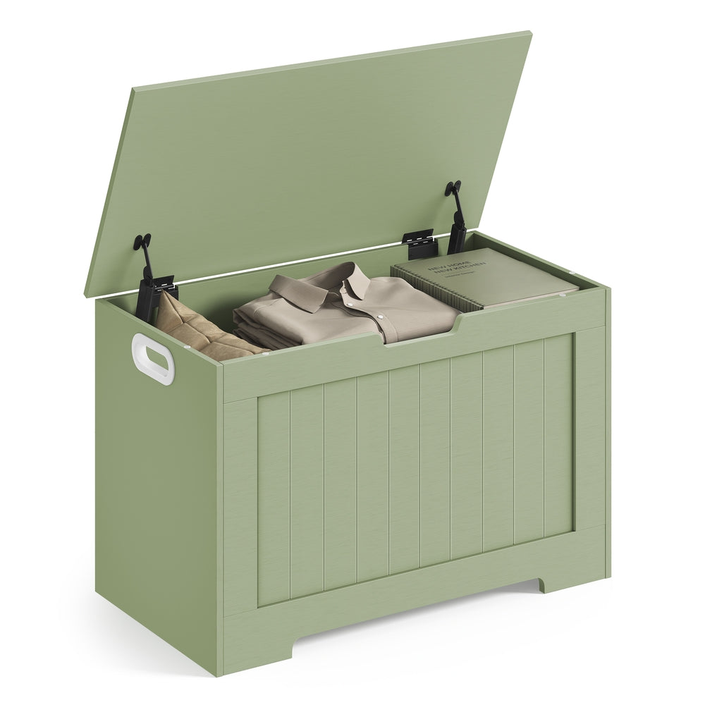 29.9 Inches Width Storage Chest with 2 Safety Hinges - Laurel Green