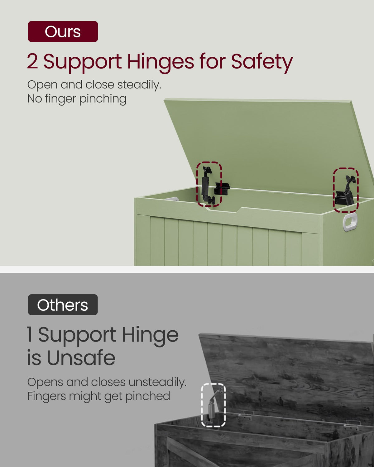 Storage Chest - 29.9-Inch Width - Safety Hinges