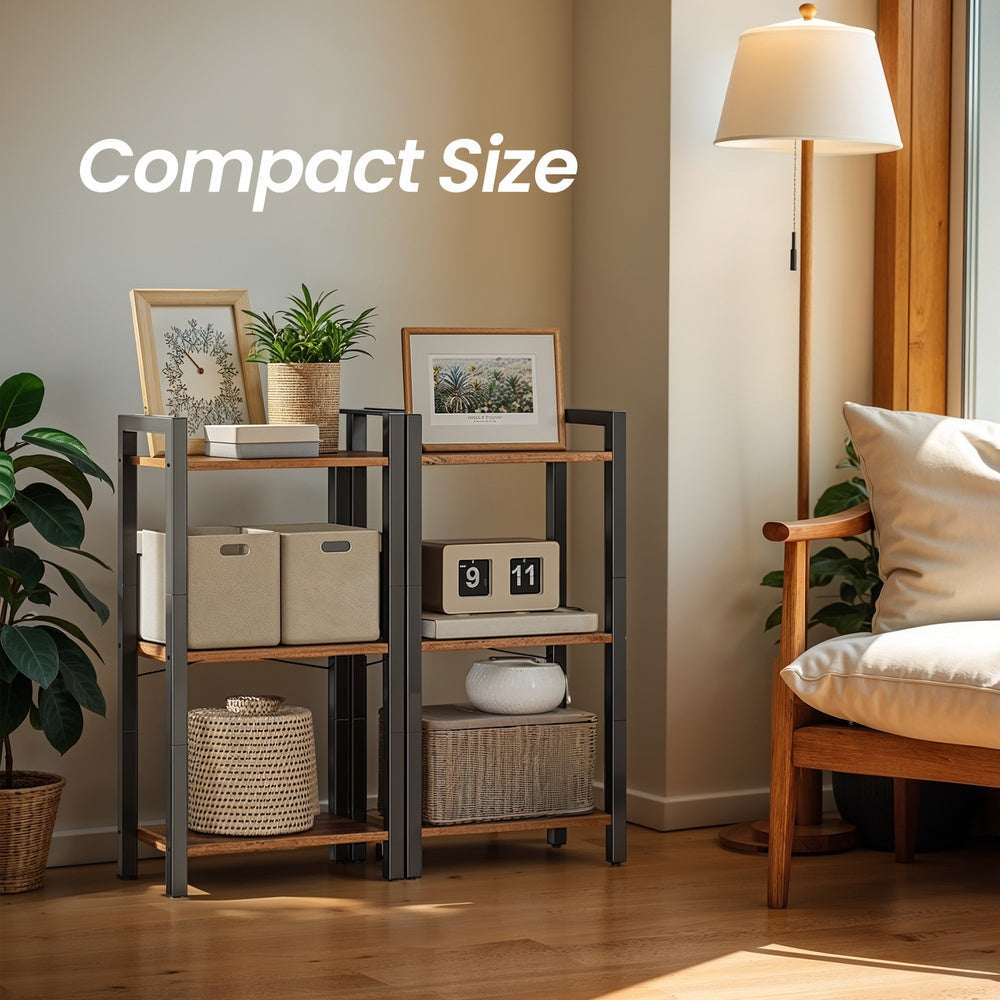 Industrial Freestanding Bookshelf for Living Room and Home Office