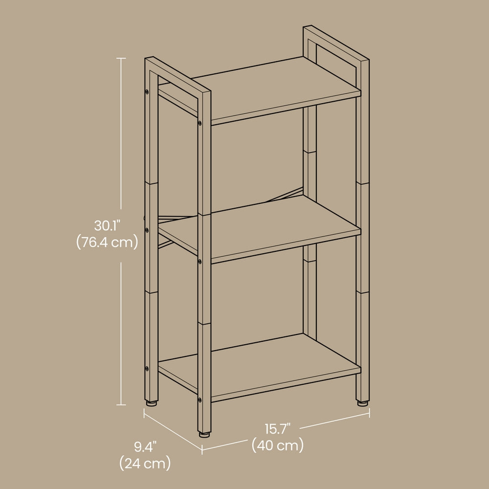 Industrial Freestanding Bookshelf for Living Room and Home Office