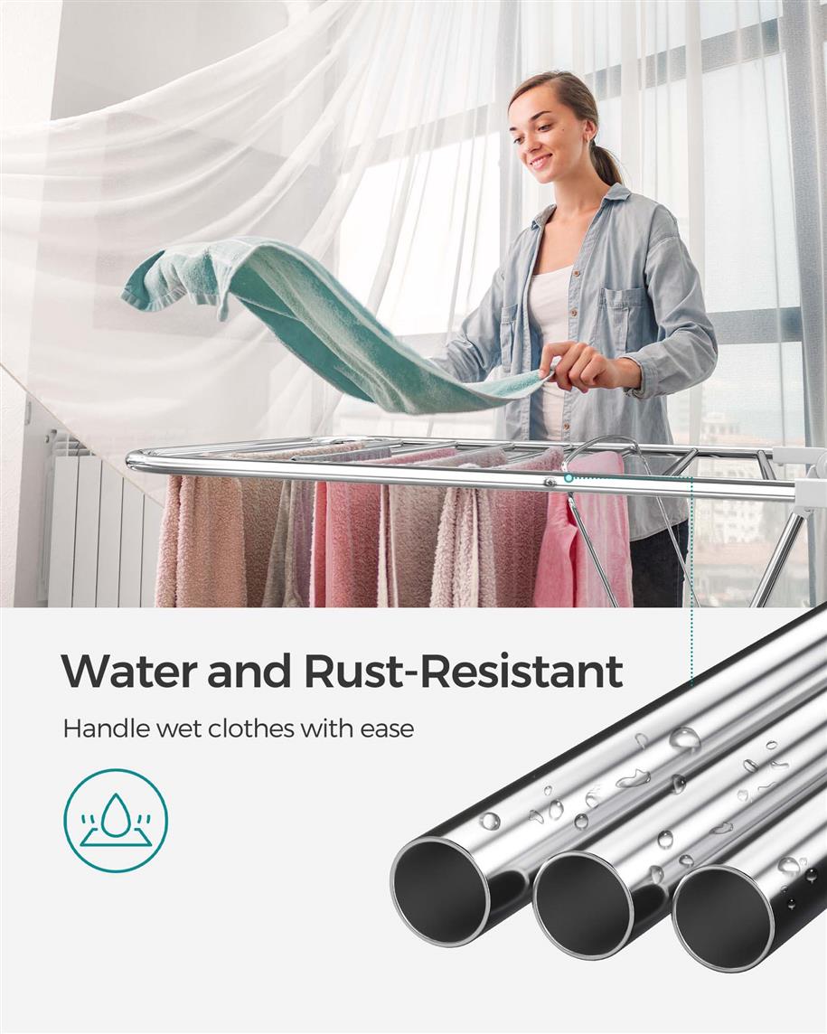 Clothes Drying Rack - Sock Clips - Height-Adjustable