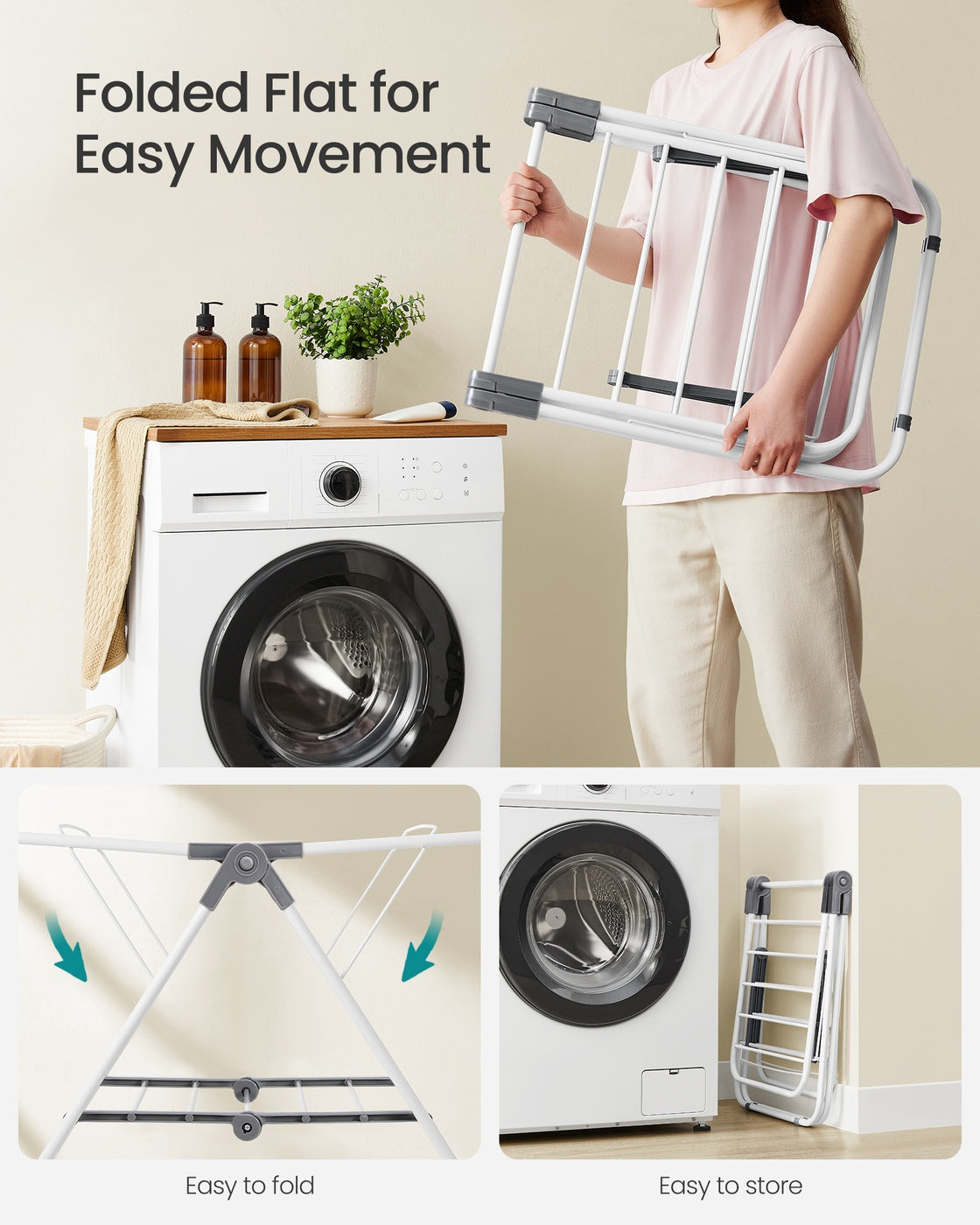 Small Foldable Clothes Drying Rack - 2-Level