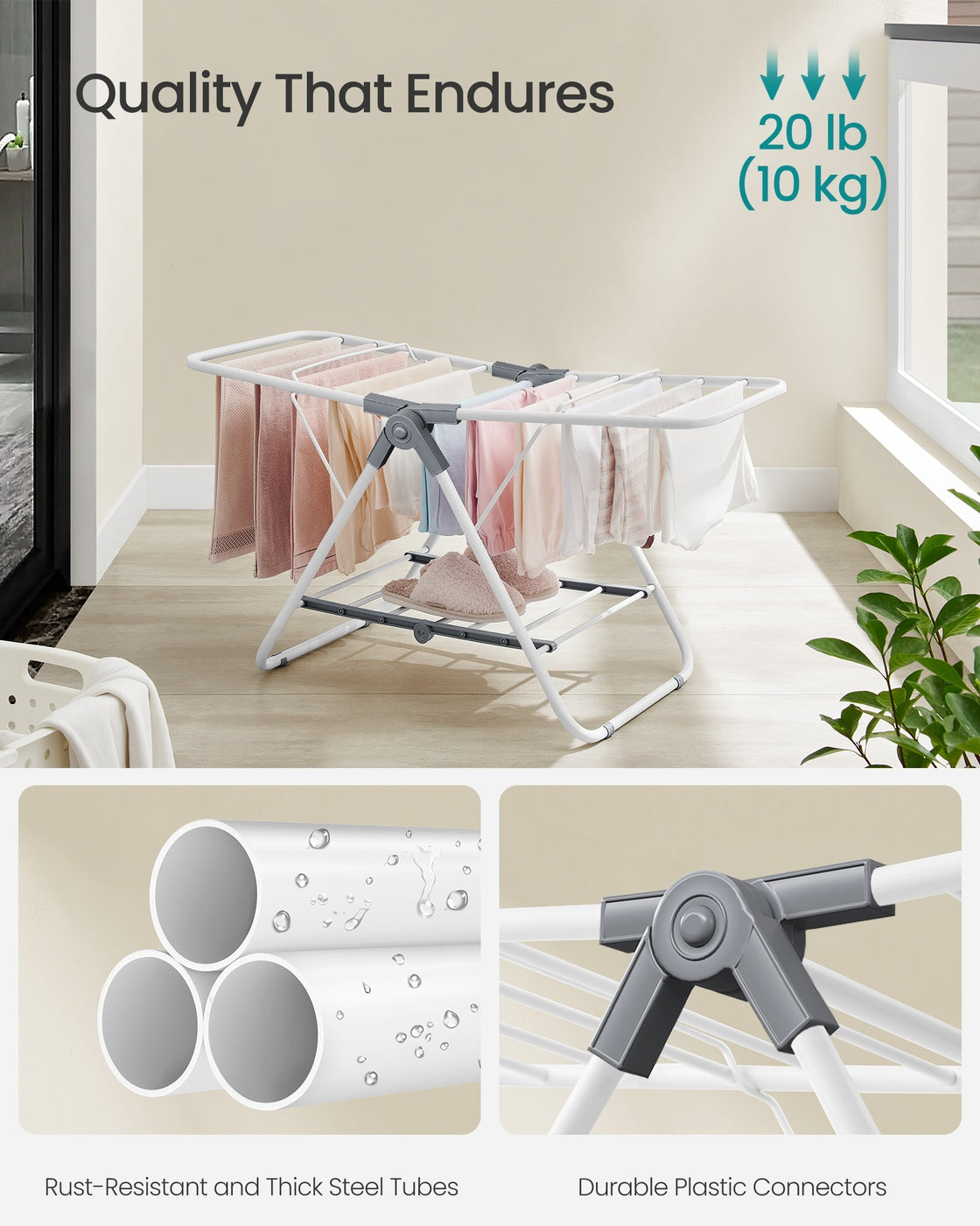 Small Foldable Clothes Drying Rack - 2-Level