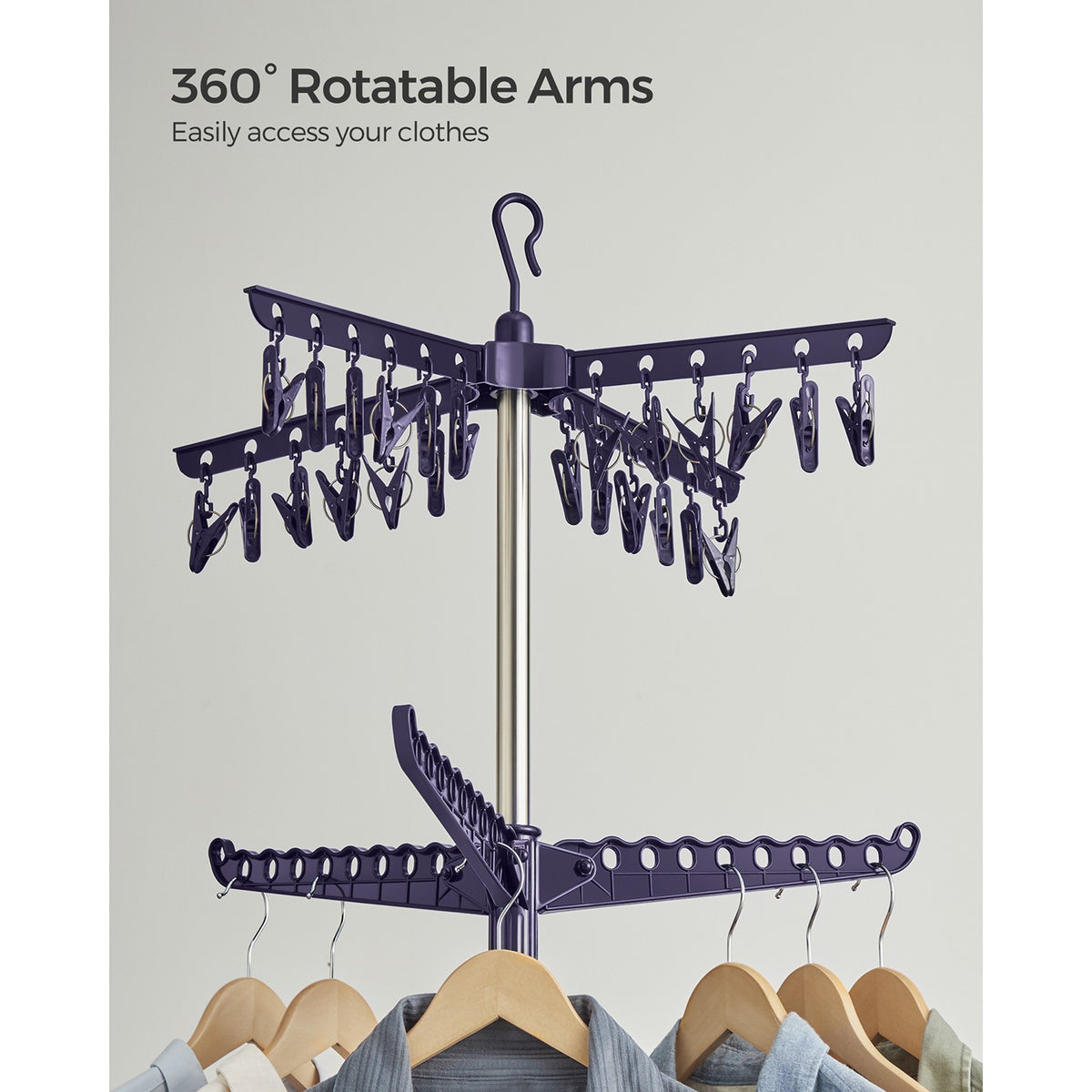 Folding Clothes Drying Rack - 59-Inch - Space-Saving