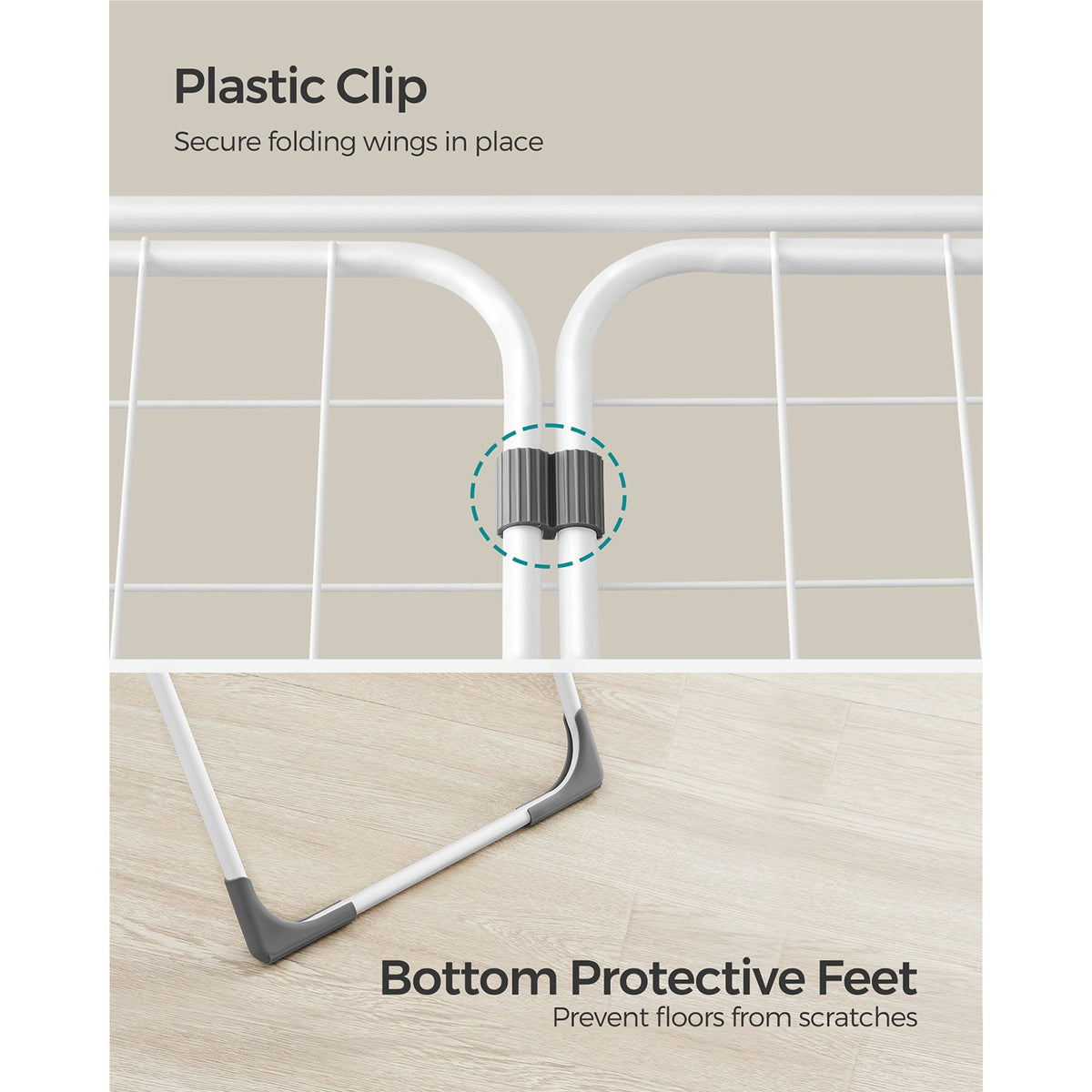 Clothes Drying Rack - Foldable Space-Saving - With Gullwings