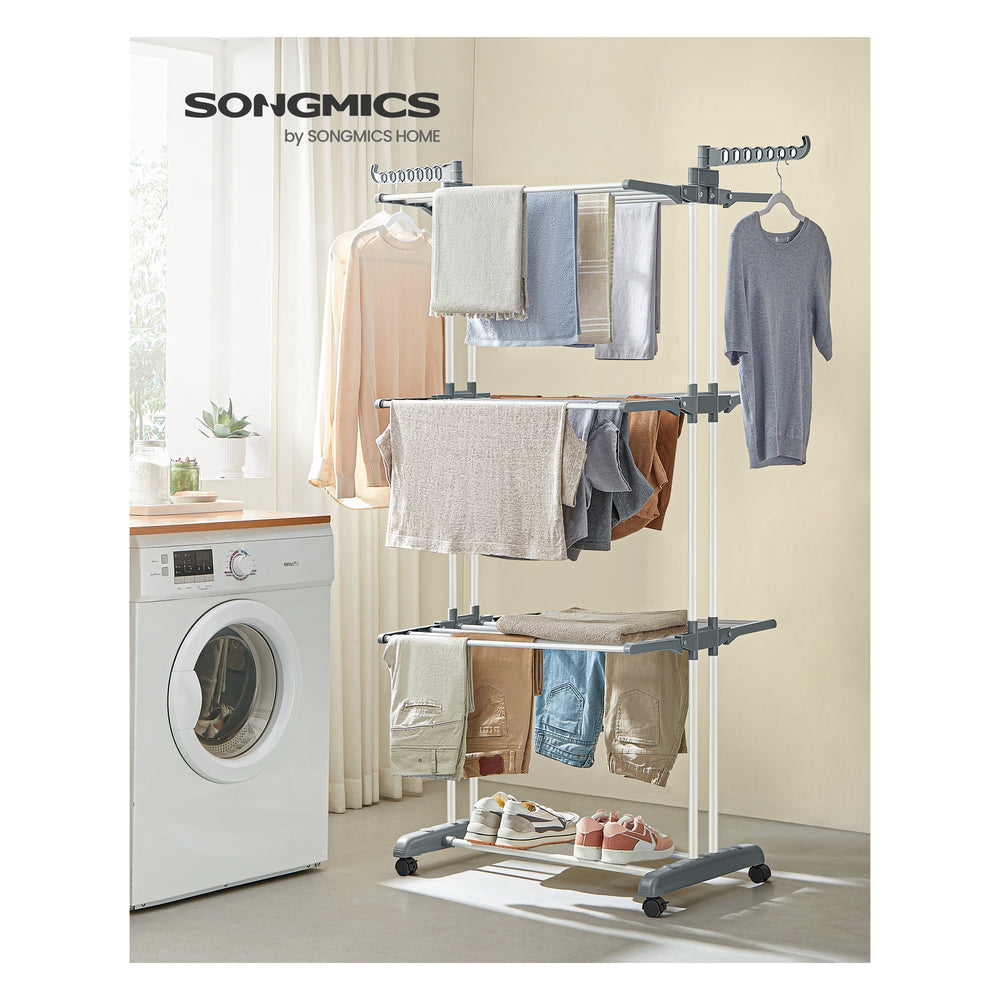 4-Tier Clothes Drying Rack Stand - White