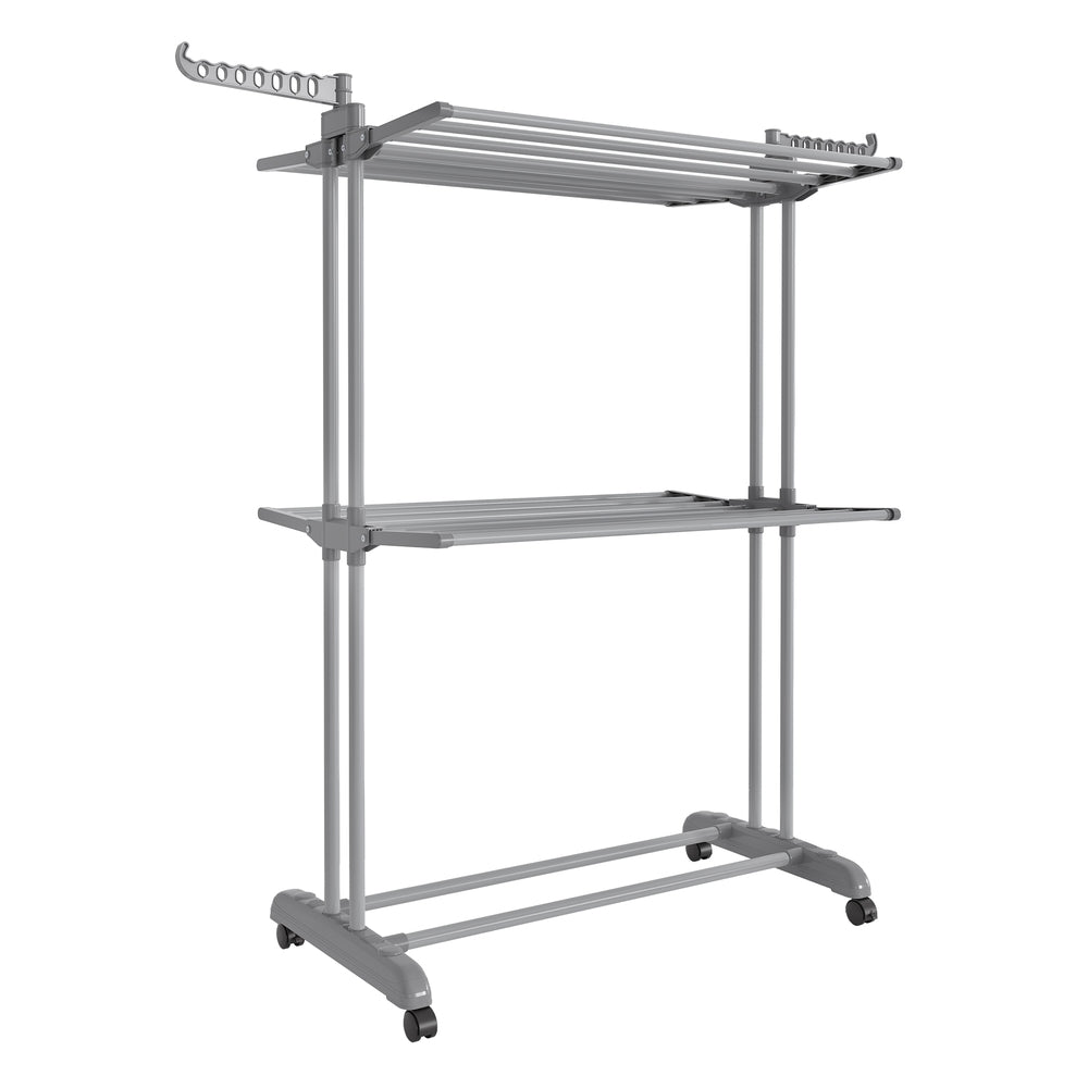 Clothes Drying Rack 3-Tier - Foldable Laundry Drying Rack 148 Cm Tall - Stainless Steel - Rolling Laundry Horses