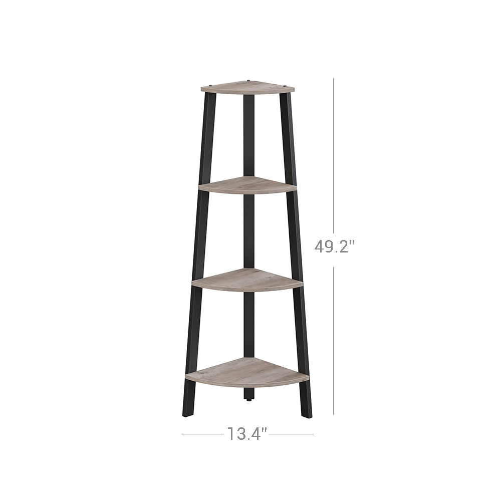 Corner Shelf Stand - 4-Tier - Greige and Black - Greige, Black