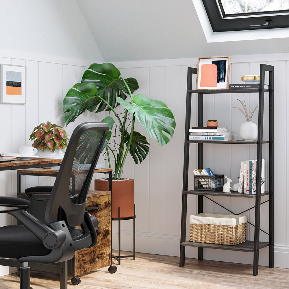 Ladder Shelf - 4-Tier - Steel Frame - 213 lb Capacity