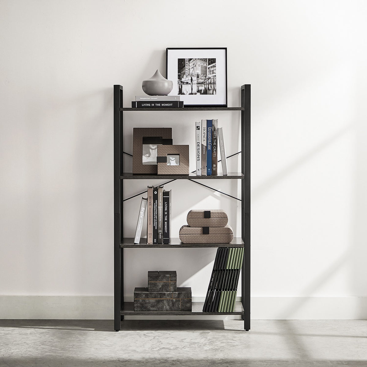 Bookcase - 4-Tier - Steel Frame