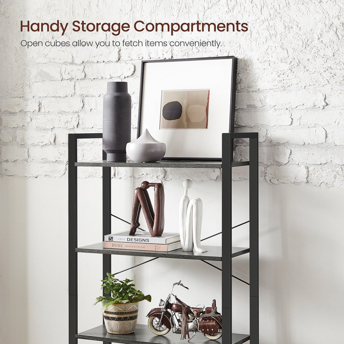 Bookcase - 4-Tier - Steel Frame