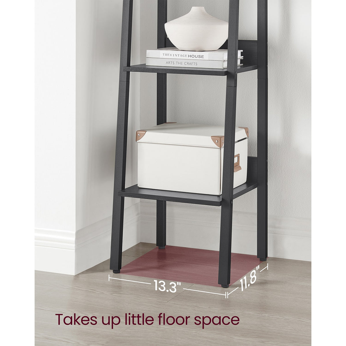 Bookcase - 5-Tier Narrow Design - Industrial Steel Frame - 67 inch