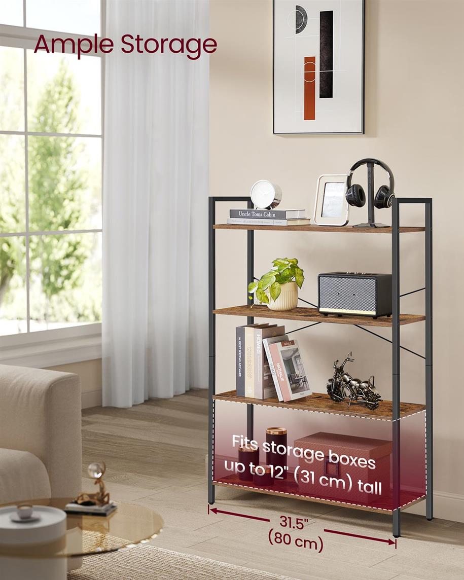 4-Tier Tall Bookshelf