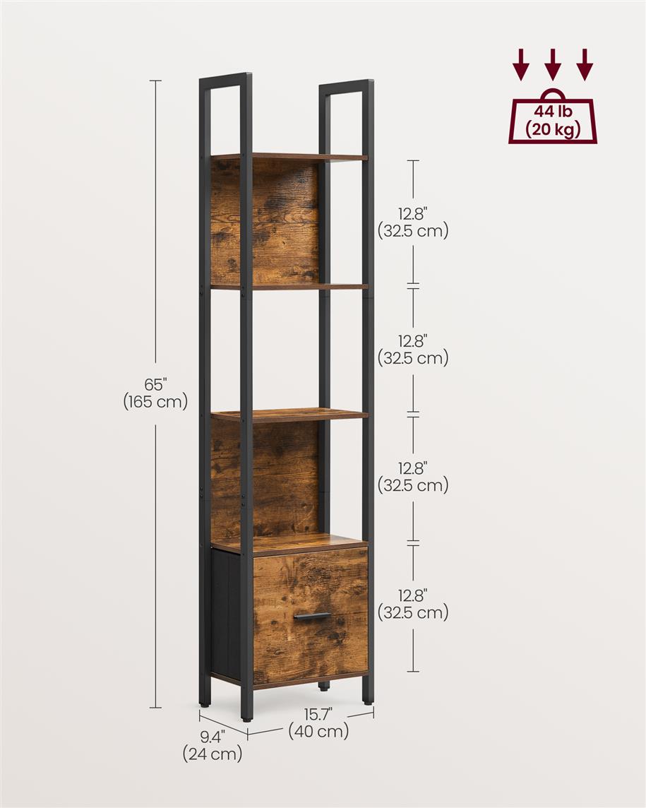 5-Tier Book Shelf with Drawer