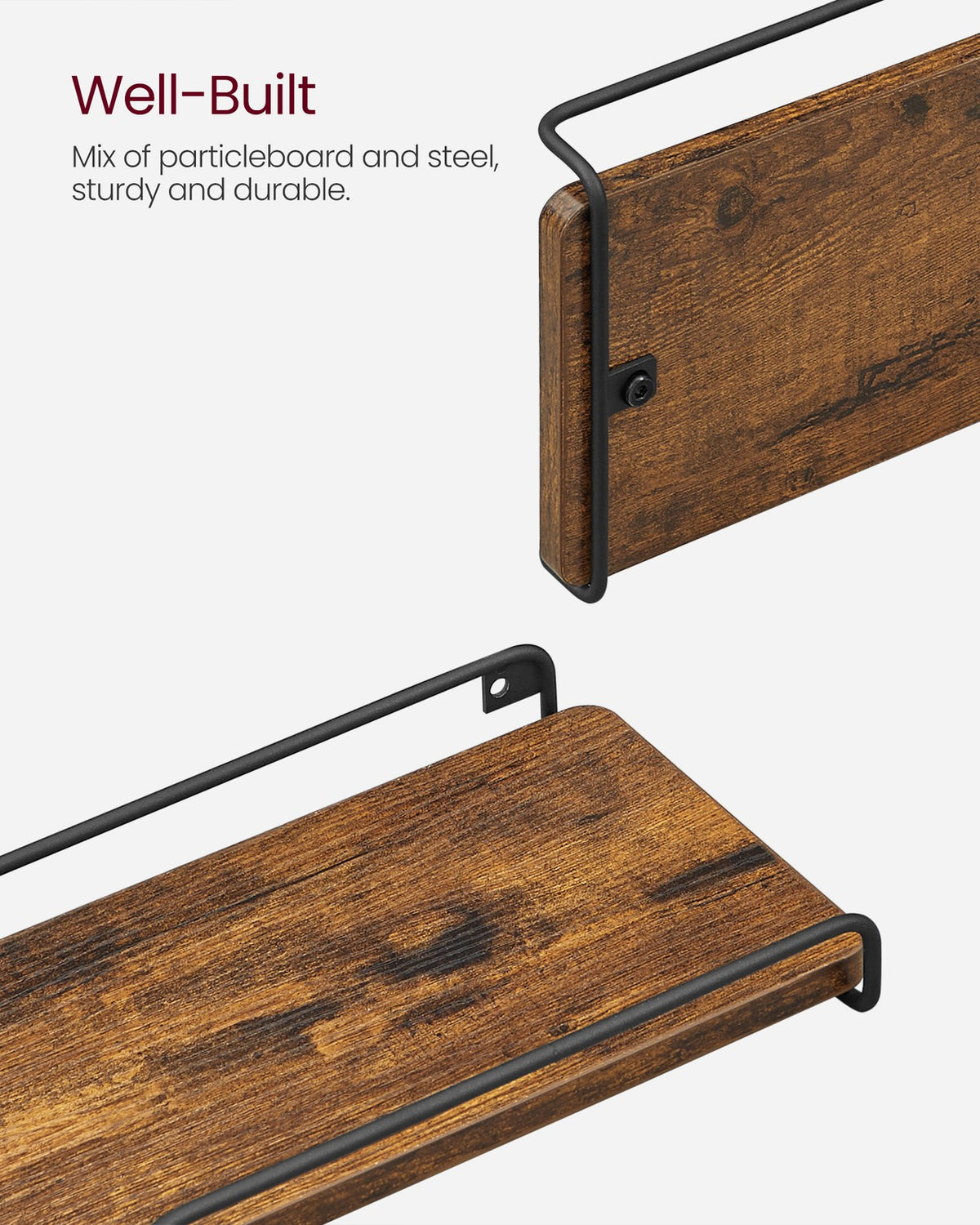 Corner Wall Shelf - Floating - Cable Space - Set of 2