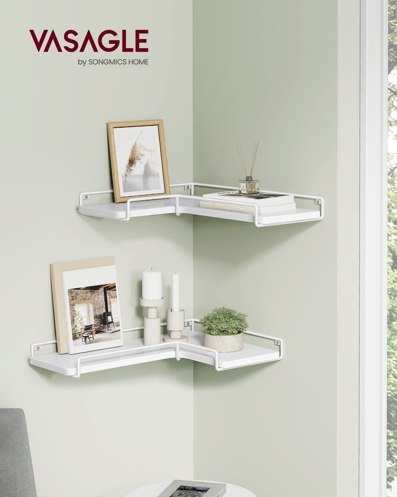 Corner Shelf Wall Mount Set of 2 - Black