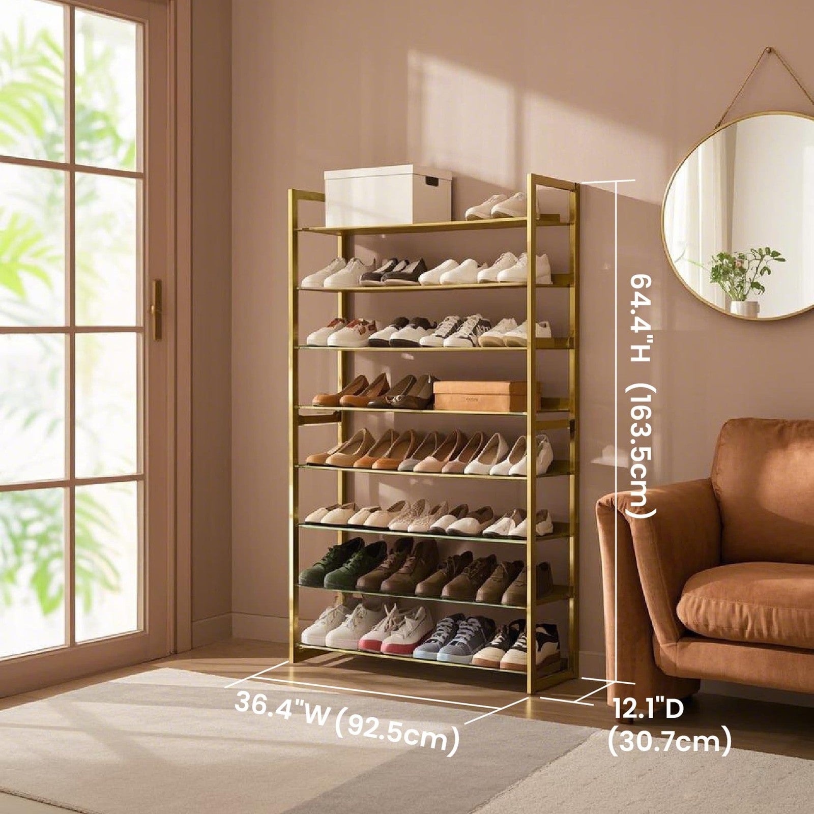 Metal Shoe Storage Rack Set with Stackable Adjustable Shelves