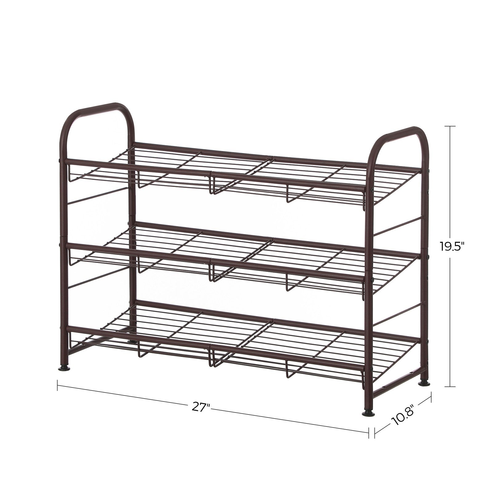 Shoe Rack - 3 Tier Shoe Organizer for Closet - Holds Up to 12 Pairs of Shoes - Shoe Rack for Front Door Entrance