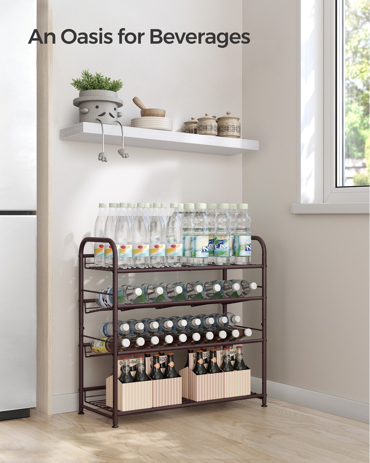 4 Tier Shoe Organizer Holds Up to 16 Pairs of Shoes - Bronze