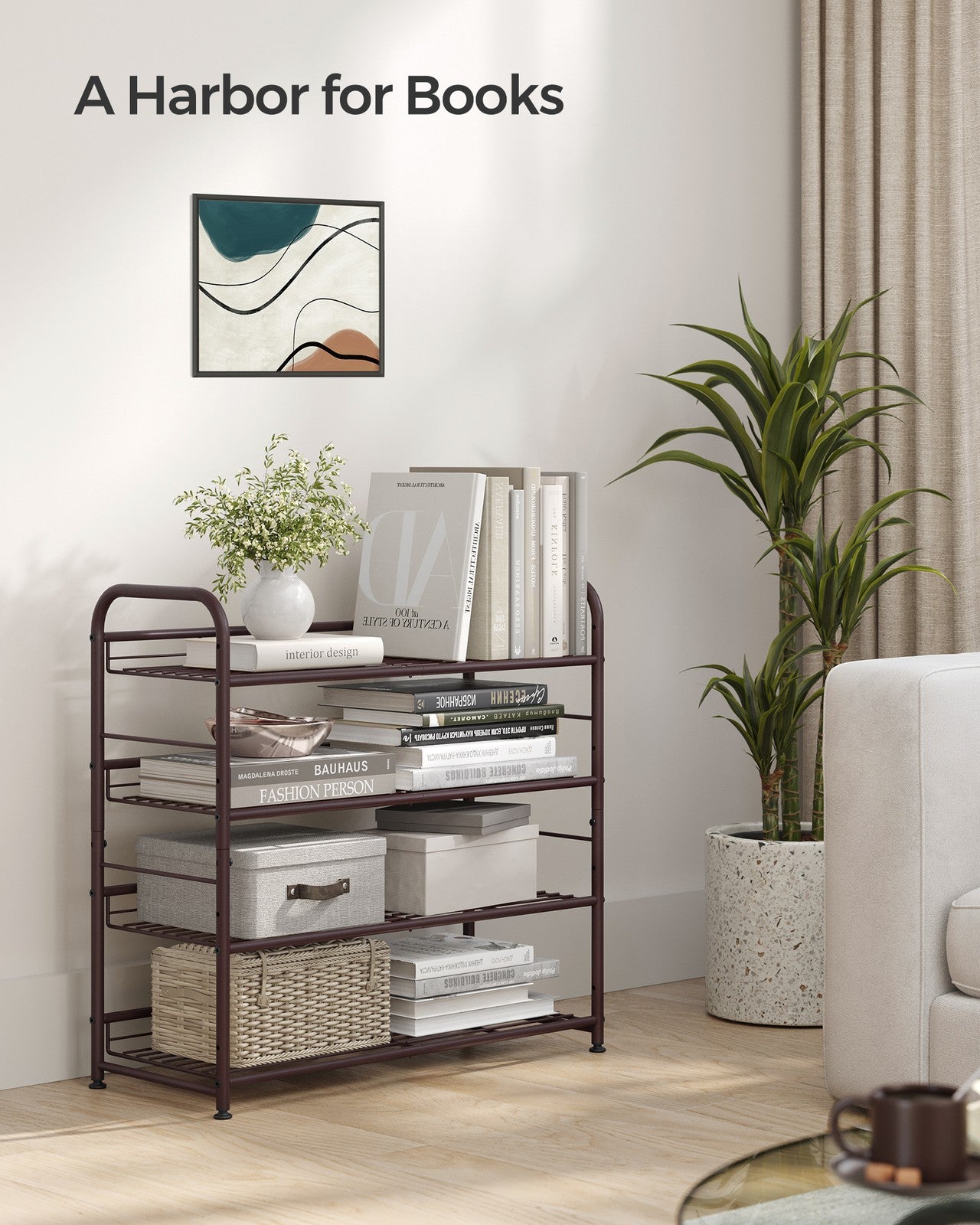 4 Tier Shoe Organizer Holds Up to 16 Pairs of Shoes - Bronze