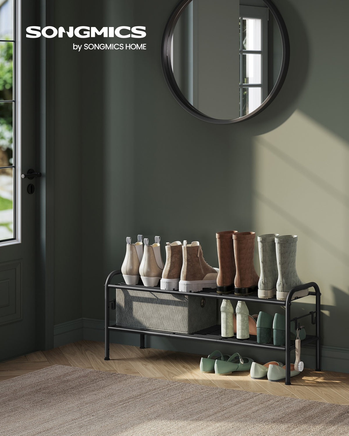 Shoe Rack - 4-Tier - Height-Adjustable - Holds 15 Pairs