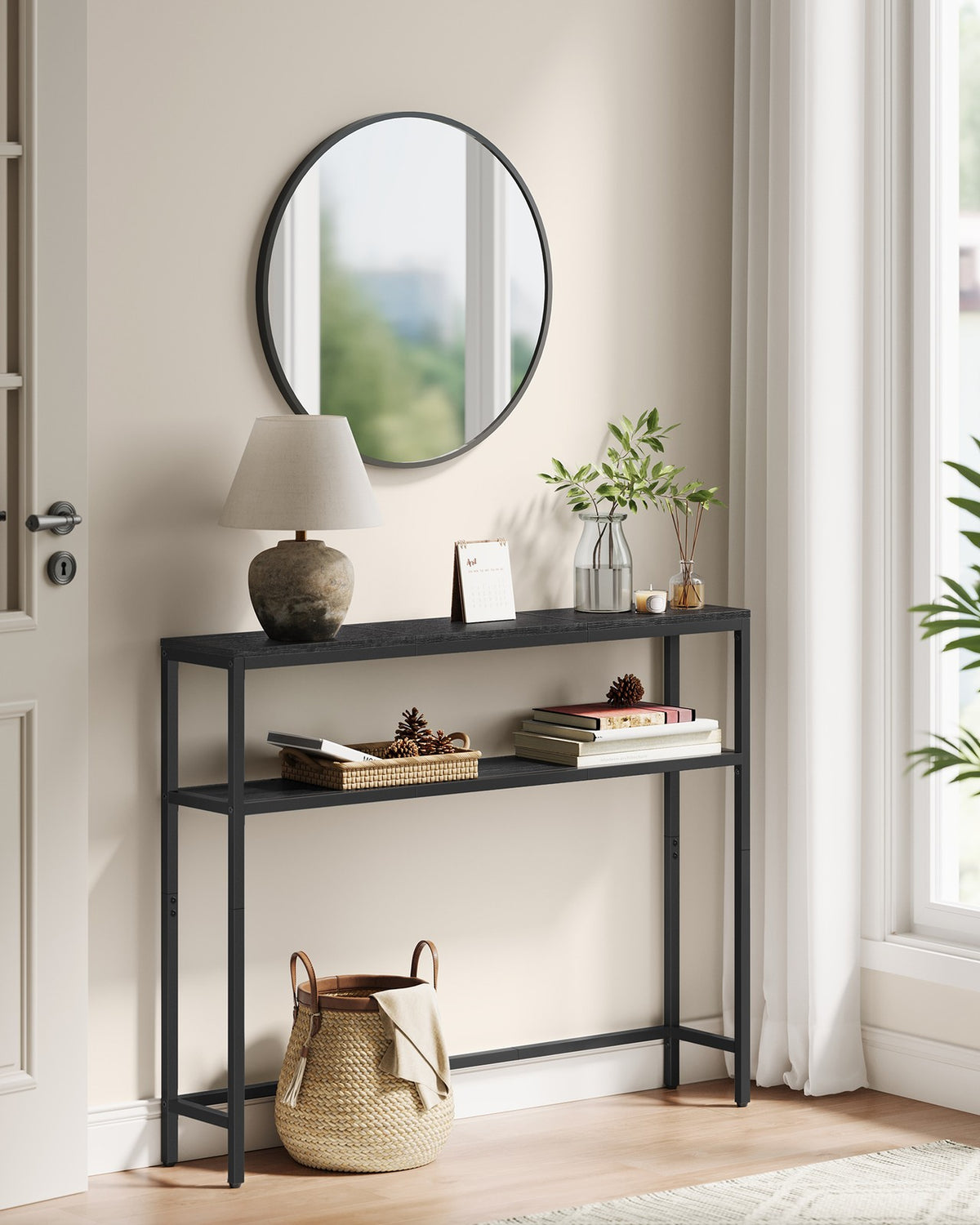 Console Table - 2-Tier - Narrow Entryway - 2 Shelves