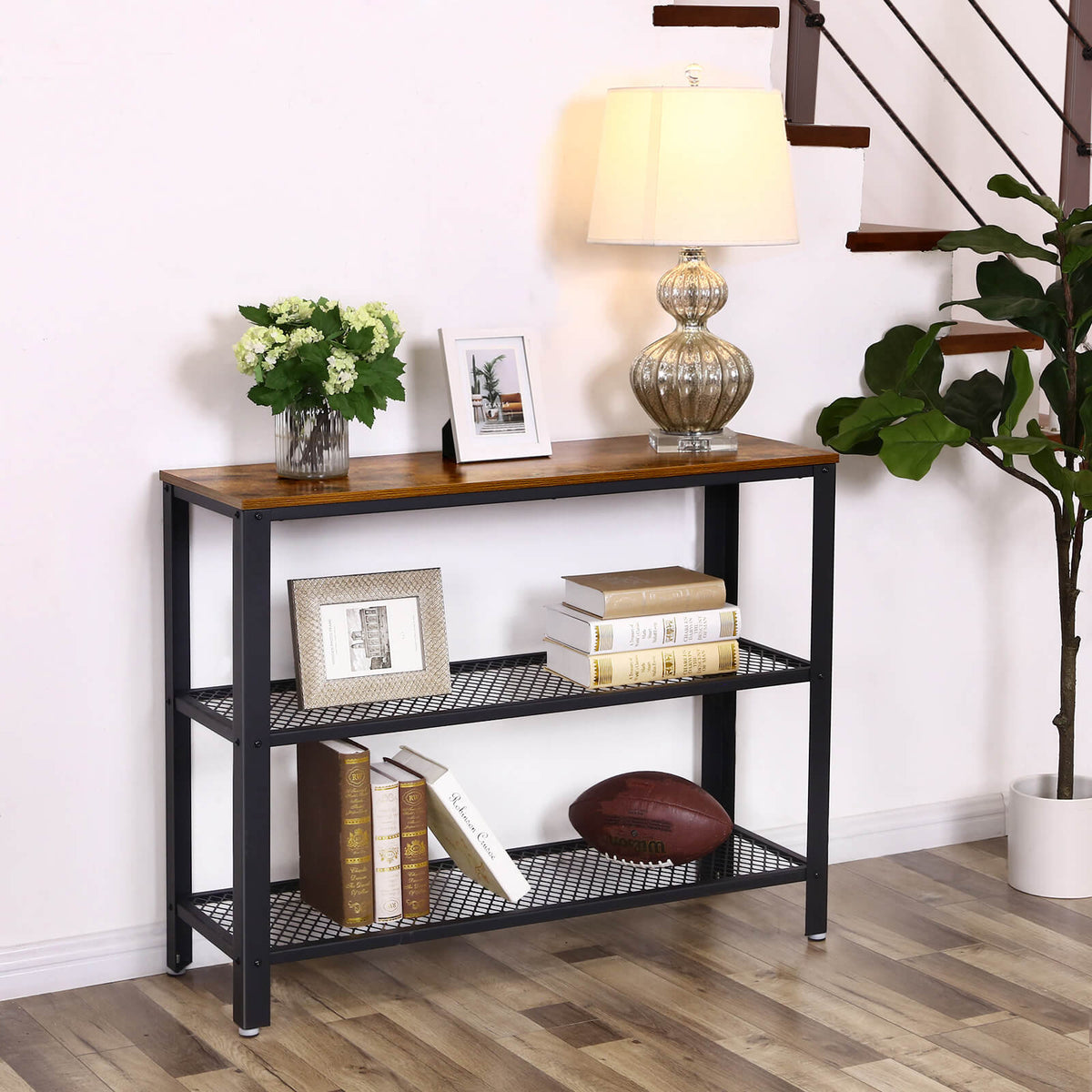 Console Table - 3-Tier Storage - Narrow Design