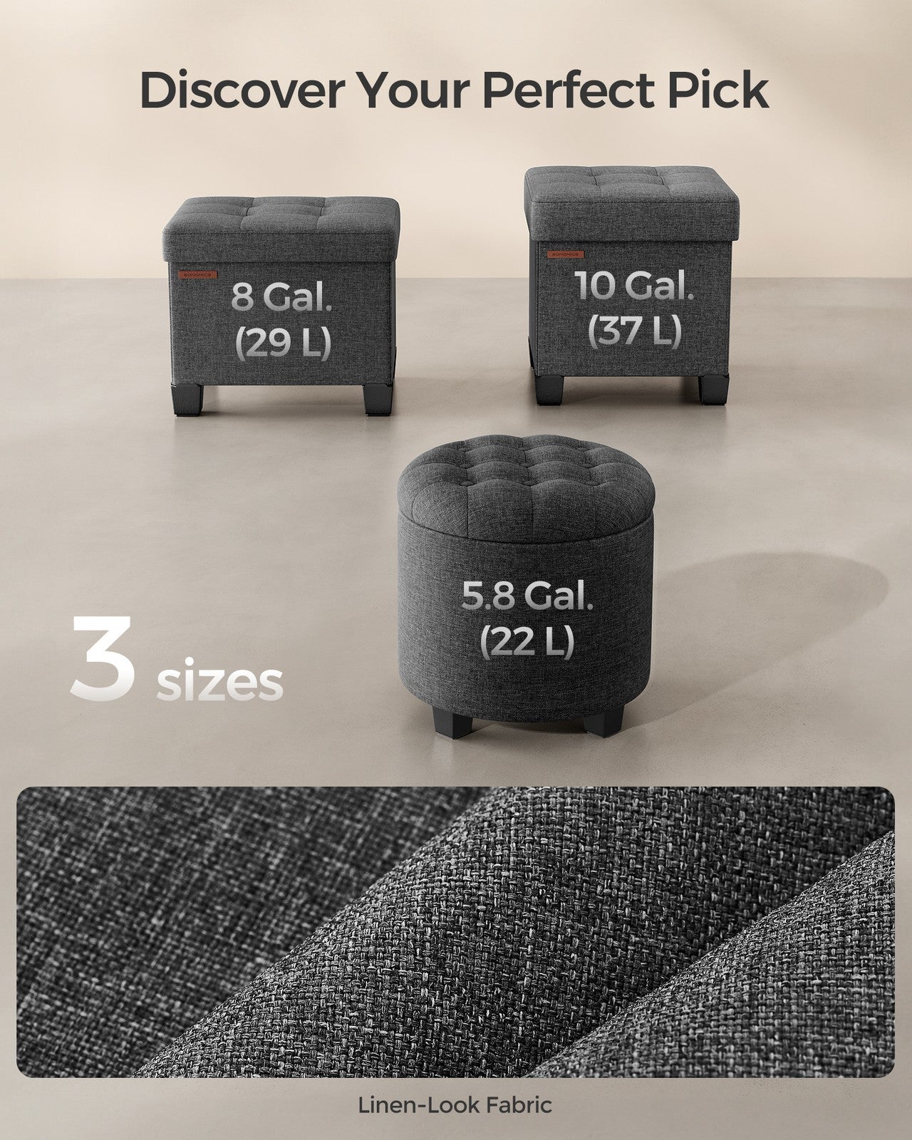 Round Ottoman with Legs