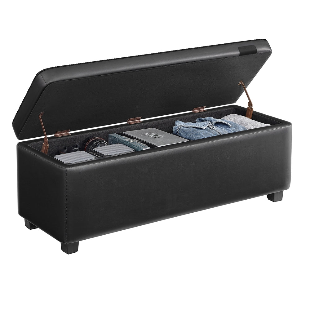EKHO Collection - Storage Ottoman Bench - Ink Black - Ink Black