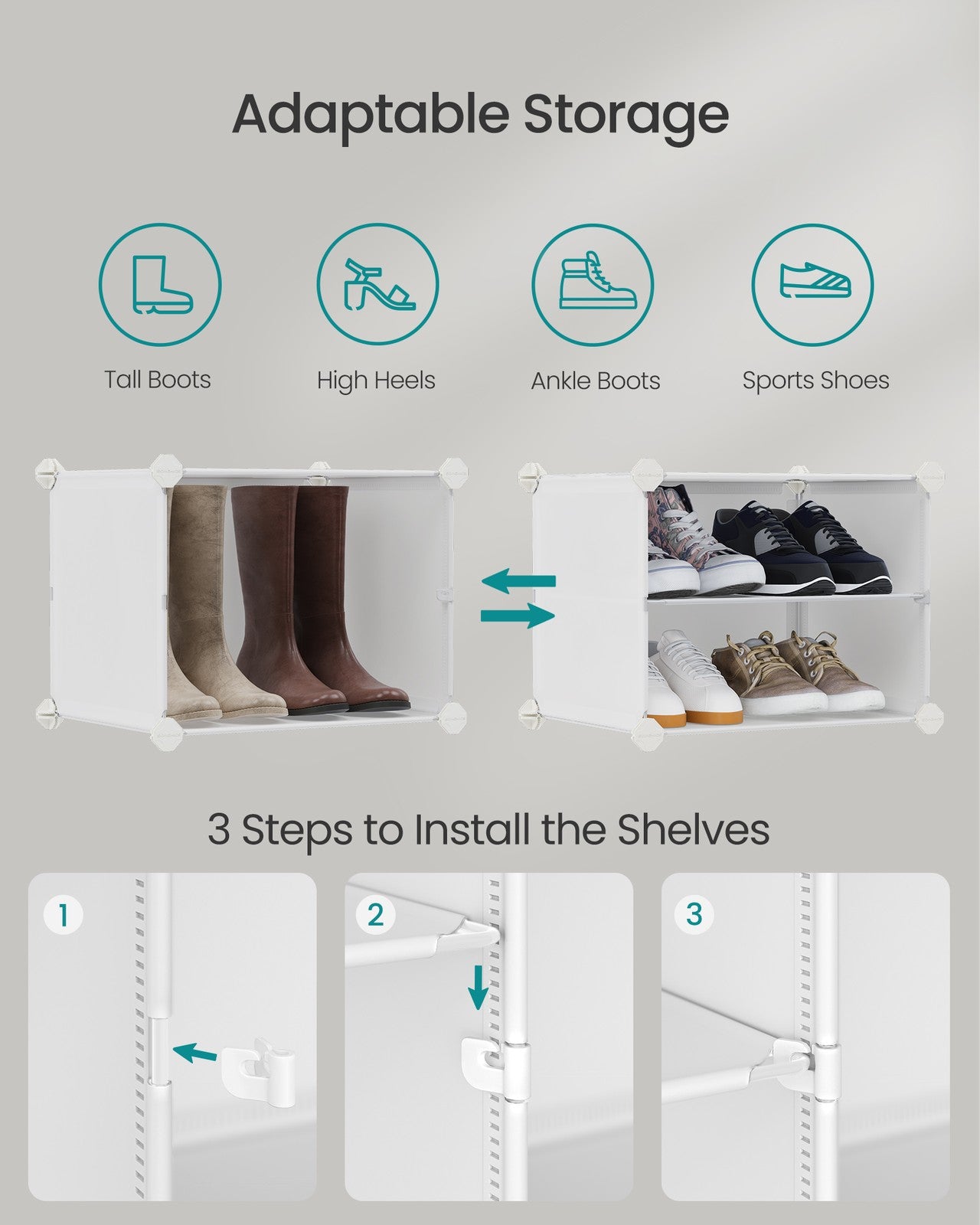 Shoe Rack Organizer - 8-Tier Shoe Storage Cabinet for Closet and Entryway
