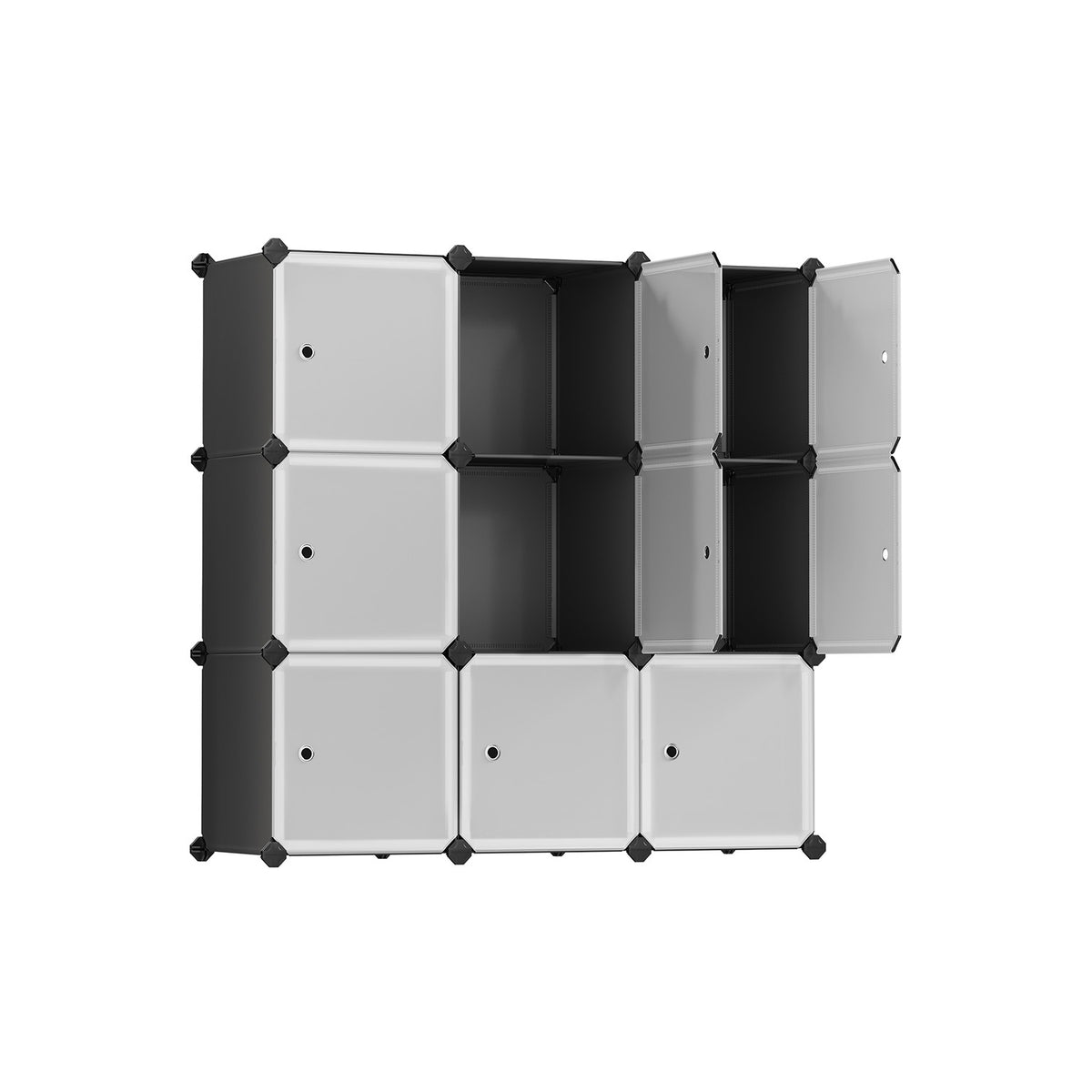 Cube Storage with Door - Plastic Cubes - Set of 12