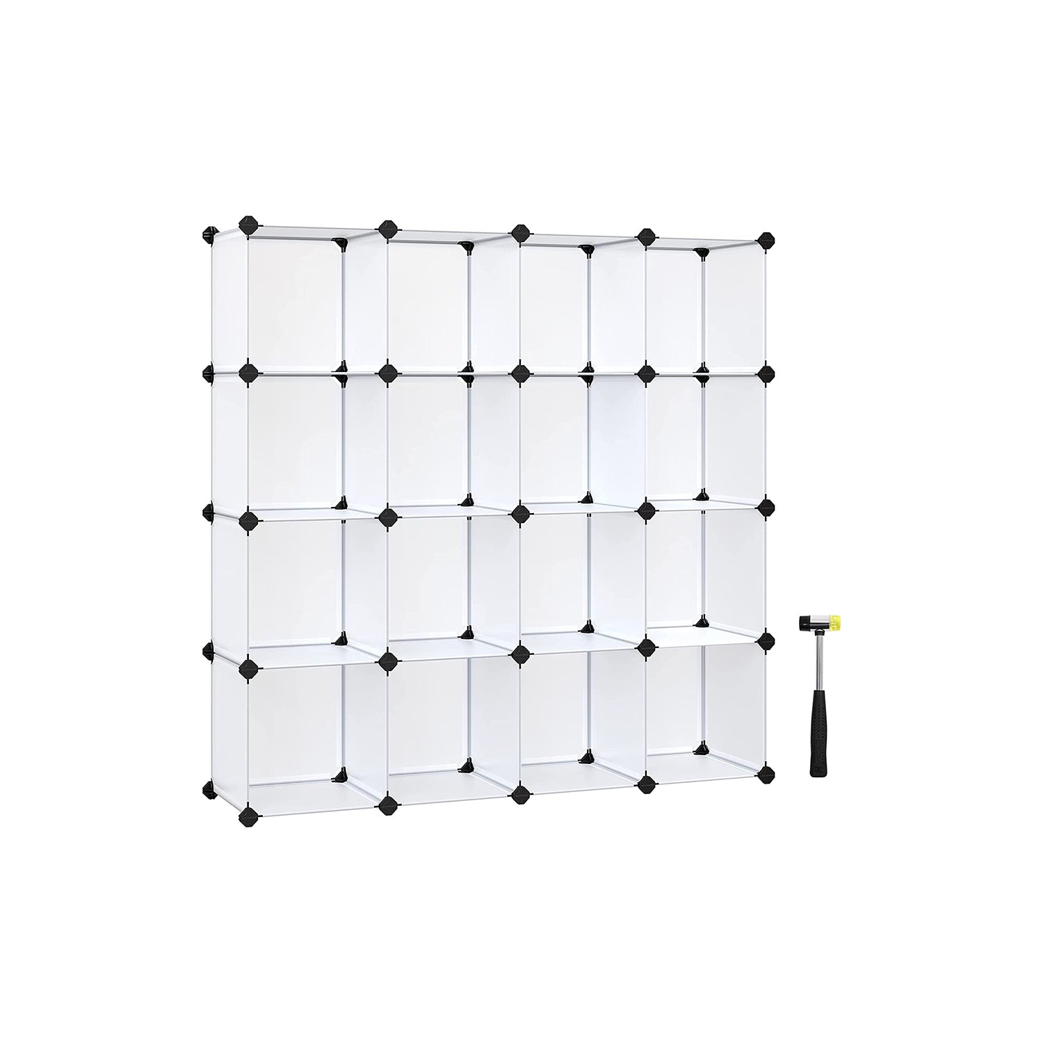 Set of 12 Plastic Cubes Storage Organizer - White - 12.2”D x 48.4”W x 48.4”H