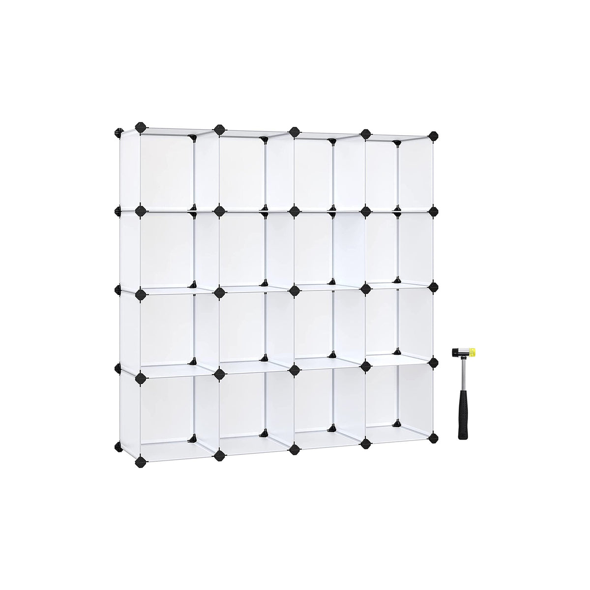 Set of 12 Plastic Cubes Storage Organizer - White - 12.2”D x 48.4”W x 48.4”H