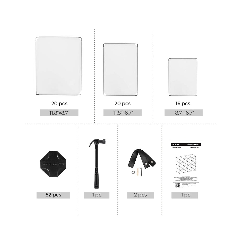 Shoe Rack - 16-Cube - 12 x 35.1 x 27.2 Inches - Transparent - Transparent