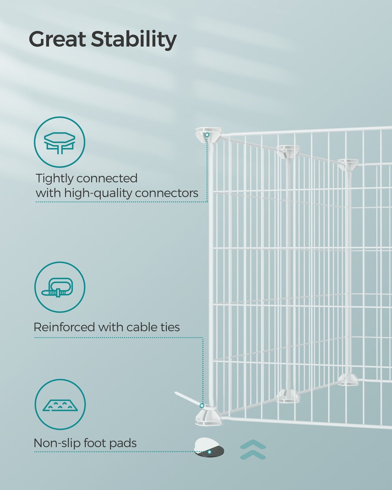 DIY Pet Playpen with Cable Ties - White