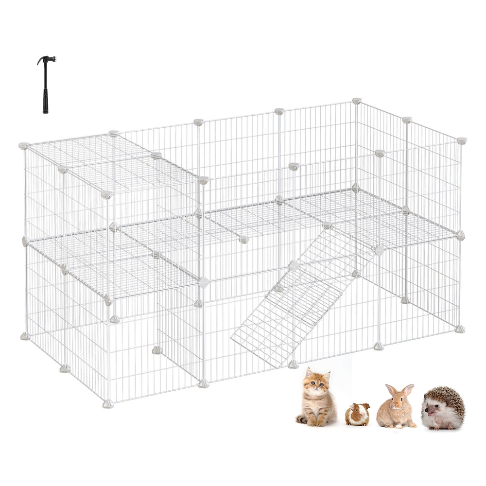 Small Animal Playpen - White - 56.3"L x 28.7"W x 28"H