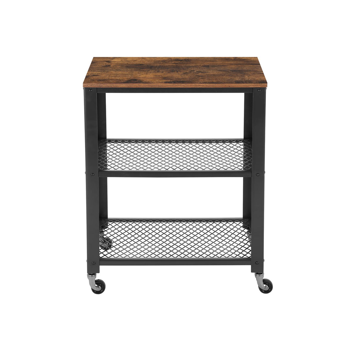 Industrial Brown Serving Cart with Shelve