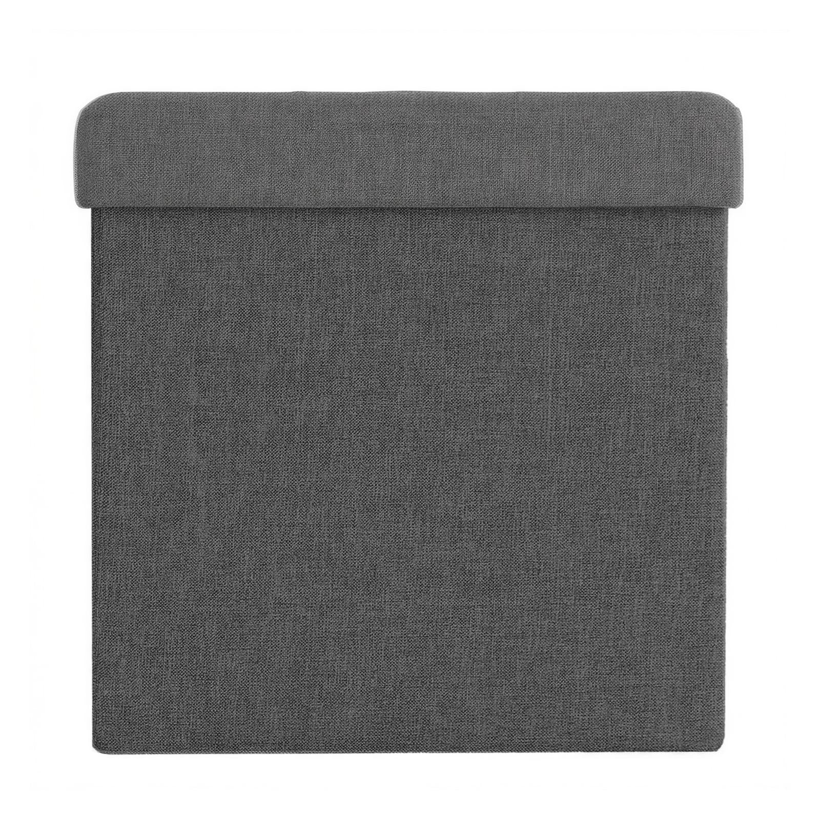 Folding Storage Stool Bench Footrest for Living Room and Bedroom - Dark Gray