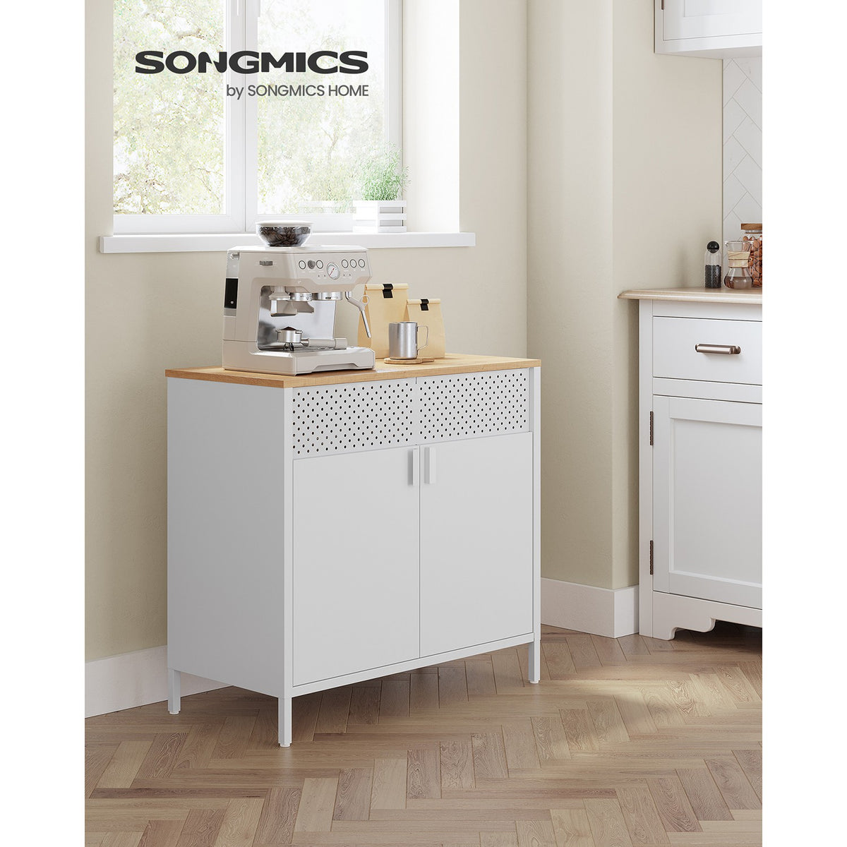 Storage Sideboard - Adjustable Shelves - Steel Frame
