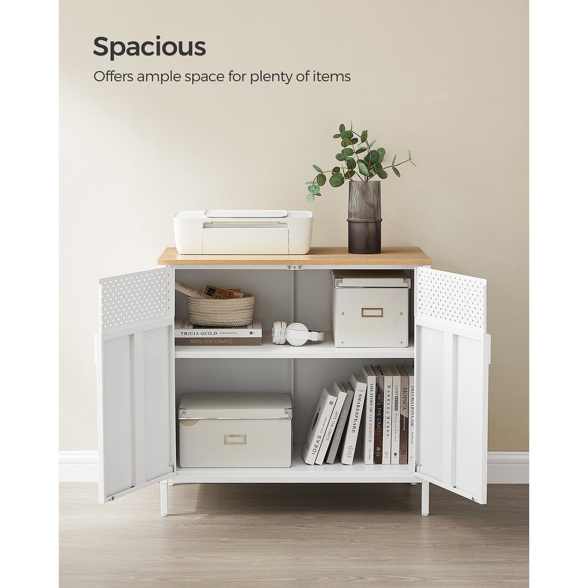 Storage Sideboard - Adjustable Shelves - Steel Frame