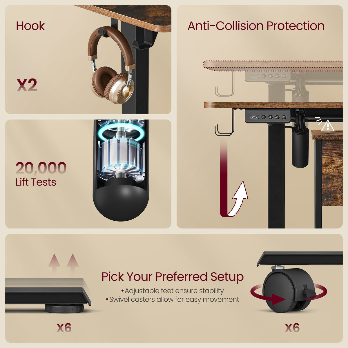 L-Shaped Standing Desk - Electric - Power Outlets