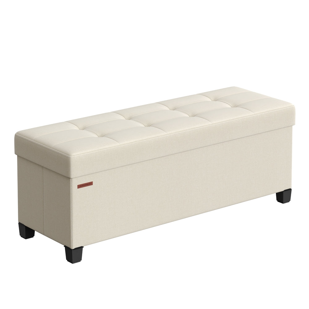 Storage Ottoman Bench - Cream White