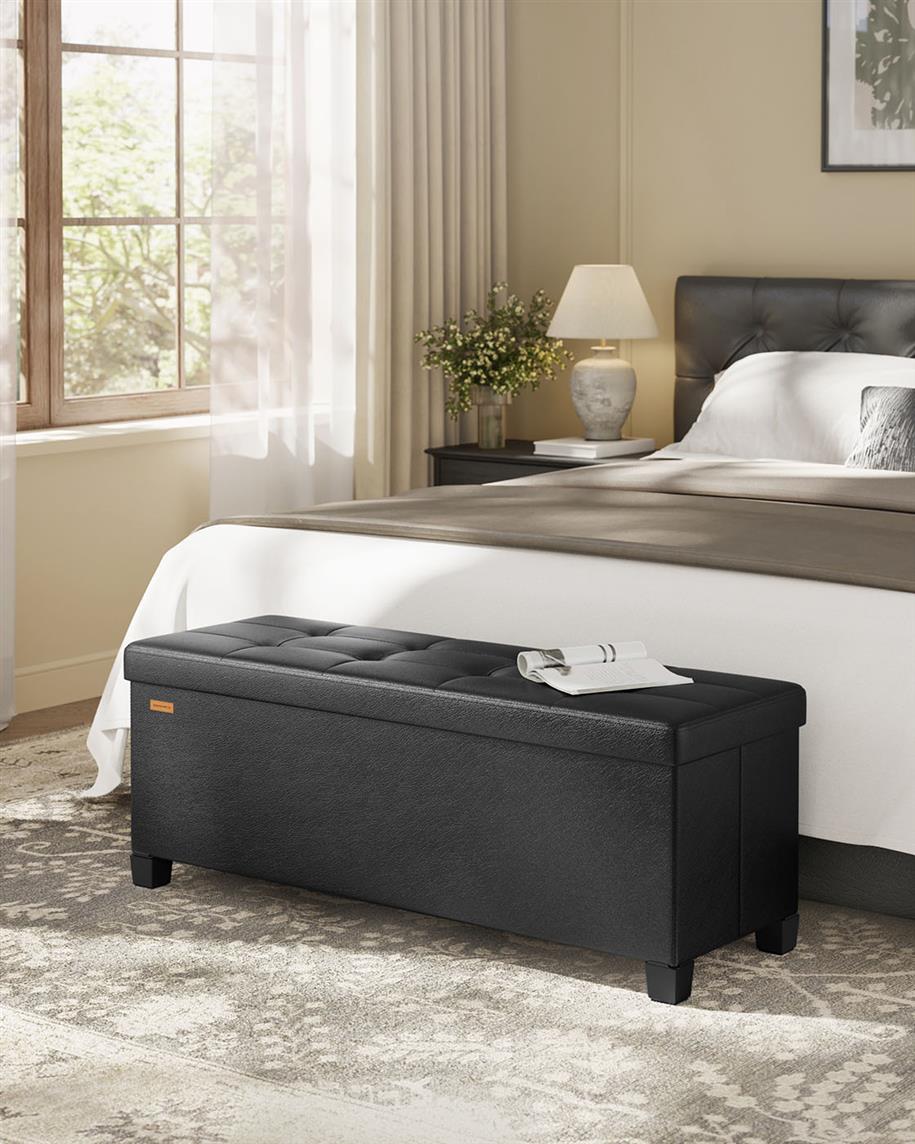 Storage Ottoman with Legs - 30 Gal. (112 L) - Ink Black