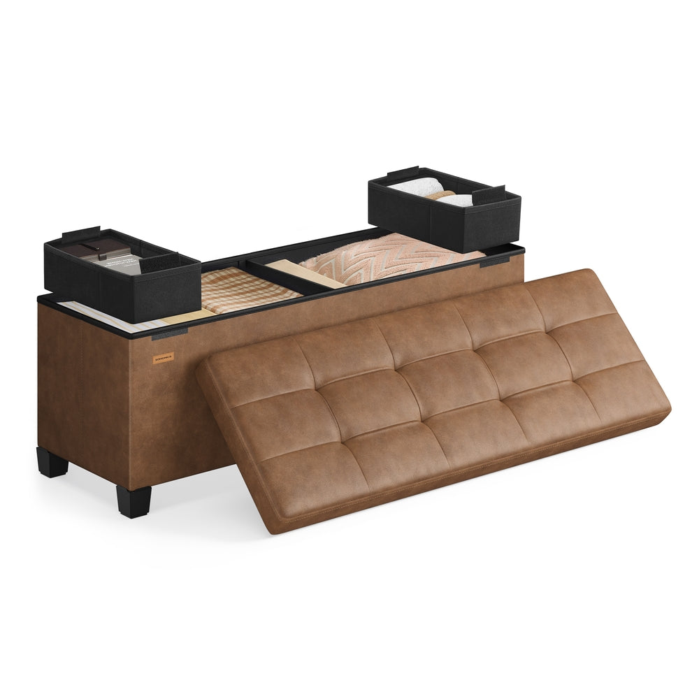 Storage Ottoman with Legs - 30 Gal. (112 L) - Coffee Brown