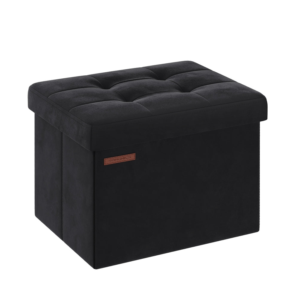 12.2 x 16.1 Inches Small Ottoman Foot Rest with Storage - Load Up to 286 Lb Slate Gray - Ink Black - 12.2"D x 16.1"W x 12.2"H