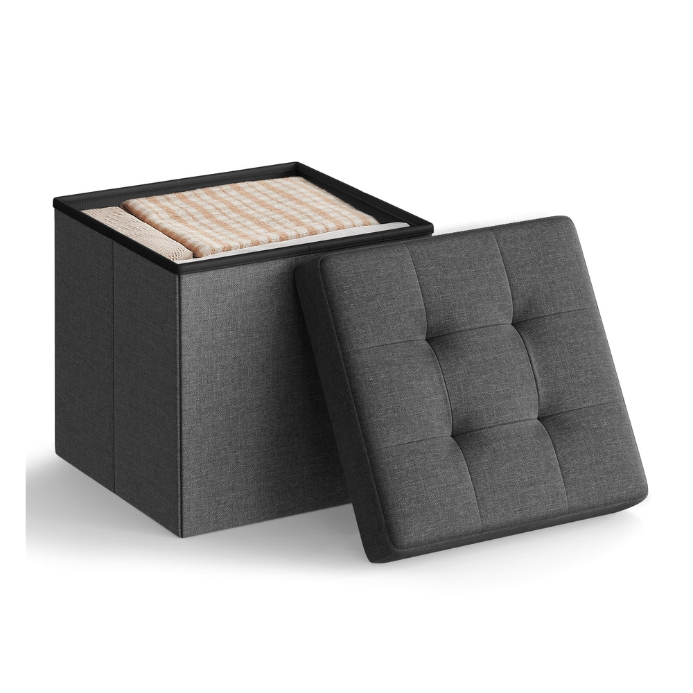 15 Inches Folding Storage Ottoman Bench