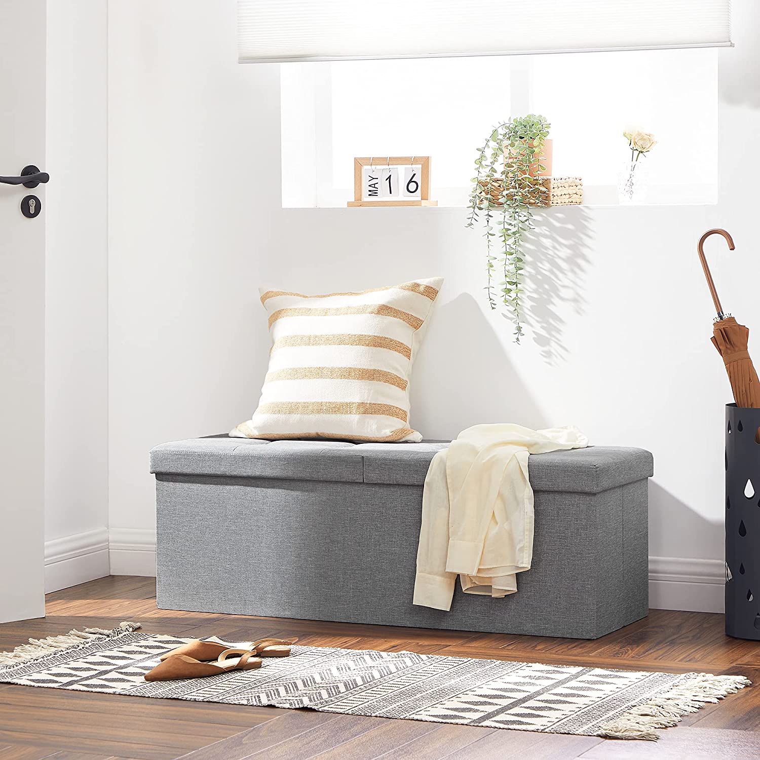 Storage Ottoman with Flip-Up Lid