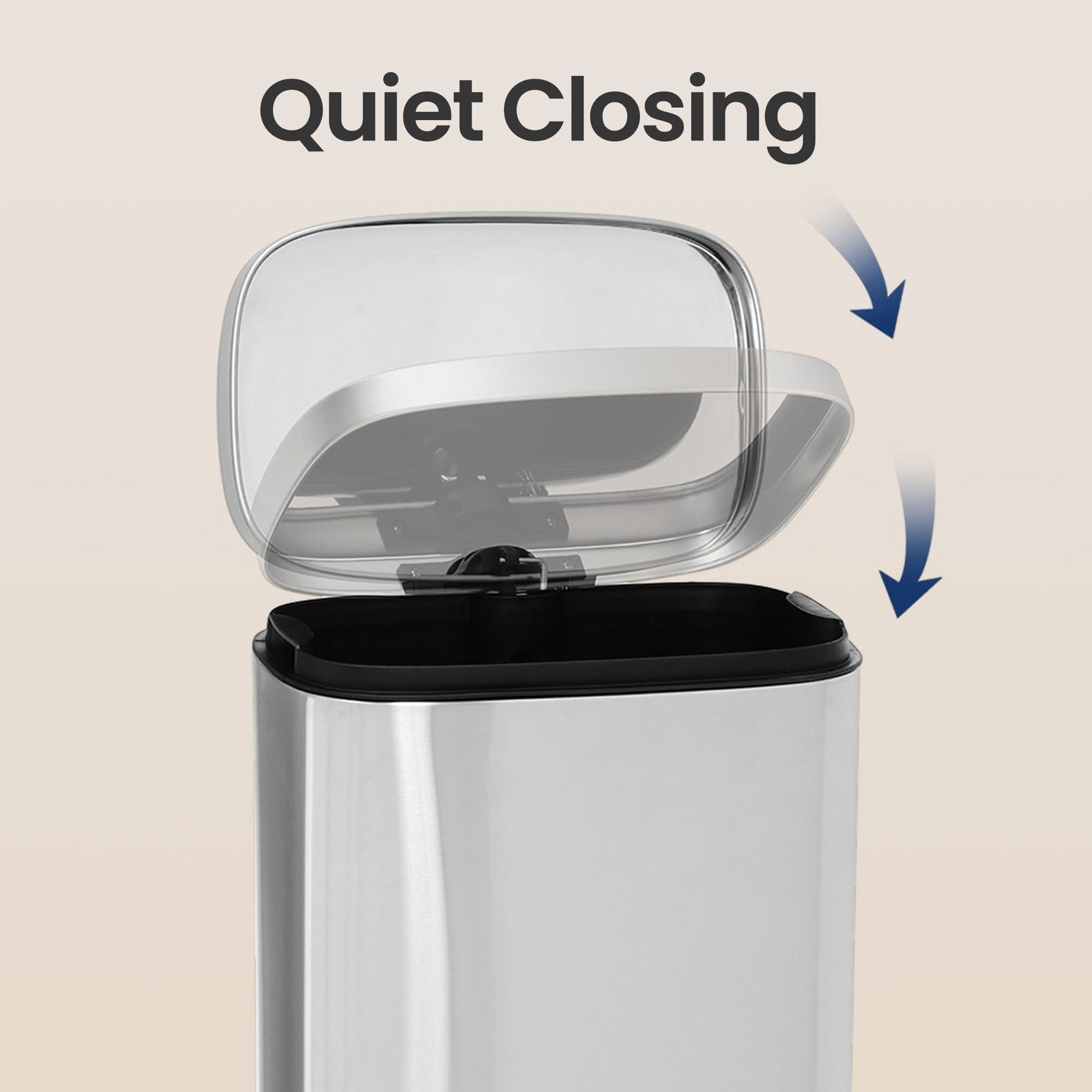 Stainless Steel Step Trash Can with Lid for Kitchen Use