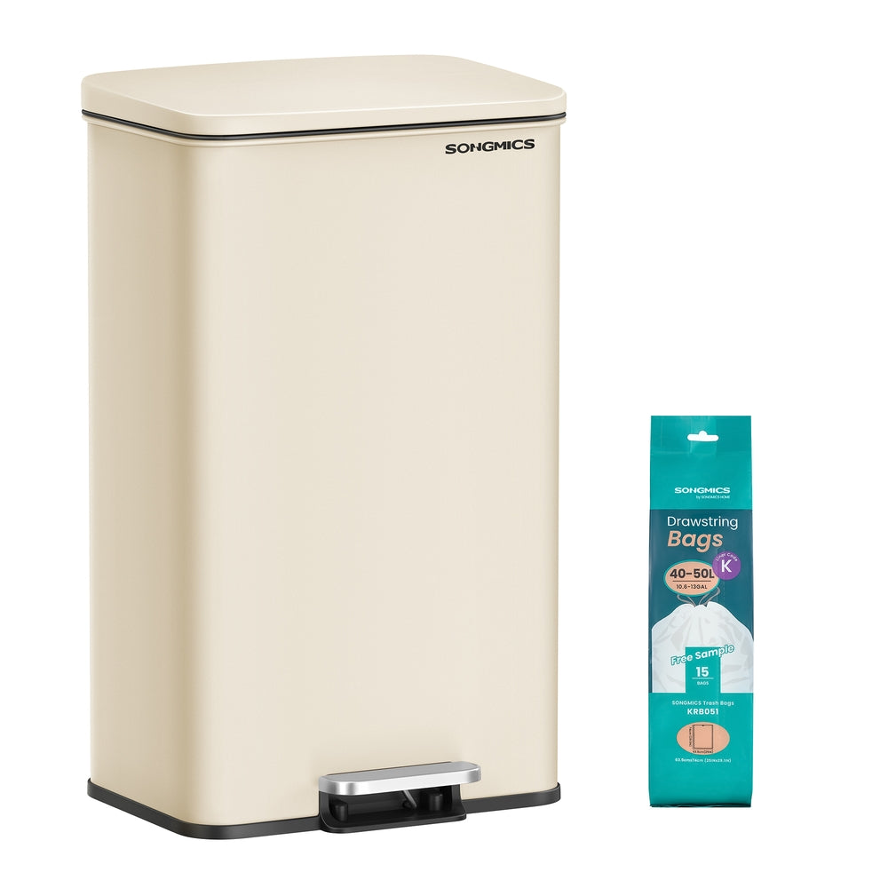 10.5 Gallon Kitchen Trash Can with Lid - Sand Beige